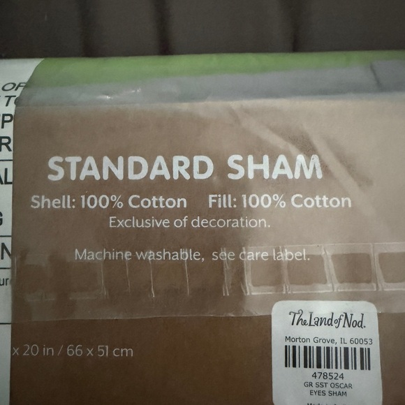 BNWT Sesame Street Land Of Nod Green Oscar the Grouch Sham Pillow Cover - Picture 4 of 5